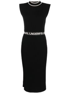 Karl Lagerfeld intarsia-logo midi dress - Noir