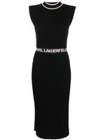 Karl Lagerfeld intarsia-logo midi dress - Noir - thumbnail