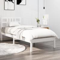 Bedframe massief hout wit 100x200 cm