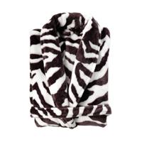 Zo! Home Badjas Zebra - Bruin/Wit - L