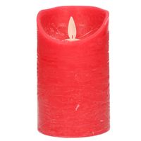 1x Rode LED kaarsen / stompkaarsen met bewegende vlam 12,5 cm - thumbnail