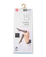HEMA Kniekousen 15denier anti-ladder mat - 2 paar antraciet (antraciet)