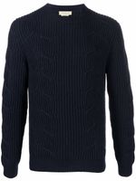 Corneliani pull nervuré en maille torsadée - Bleu - thumbnail