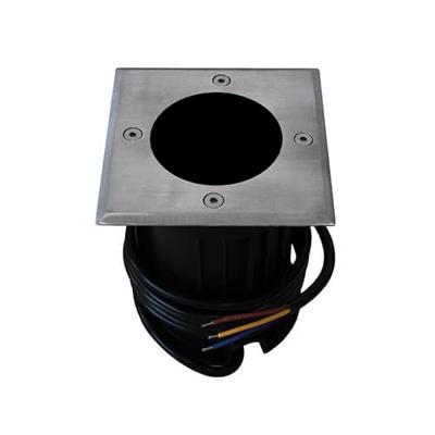 LED grondspot RVS armatuur GU10 ZWART 220/230Volt IP65 vierkant