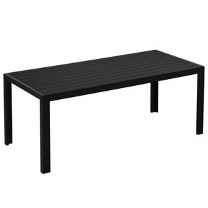 Outsunny Tafel Aluminium WPC eettafel tuintafel tuinmeubel balkon zwart | Aosom Netherlands