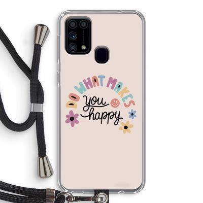 Happy days: Samsung Galaxy M31 Transparant Hoesje met koord