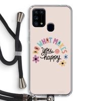 Happy days: Samsung Galaxy M31 Transparant Hoesje met koord