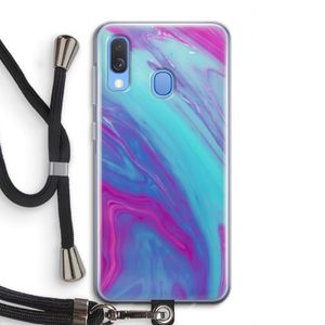 Zweverige regenboog: Samsung Galaxy A40 Transparant Hoesje met koord