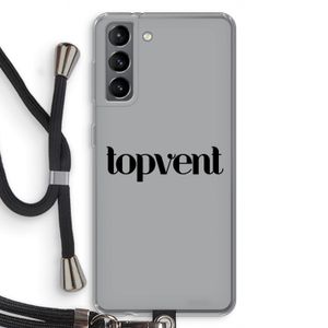 Topvent Grijs Zwart: Samsung Galaxy S21 Transparant Hoesje met koord