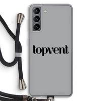 Topvent Grijs Zwart: Samsung Galaxy S21 Transparant Hoesje met koord