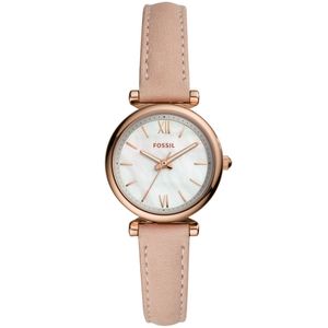 Fossil ES4699 Horloge Carlie Mini staal-leder rosekleurig-roze 28 mm