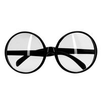 Carnaval/verkleed Secretaresse/nerd/school juf bril - zwart - dames - kunststof - party brillen   -
