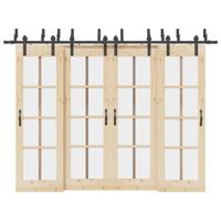 Doos met onderdelen voor schuifdeur 305 cm staal zwart