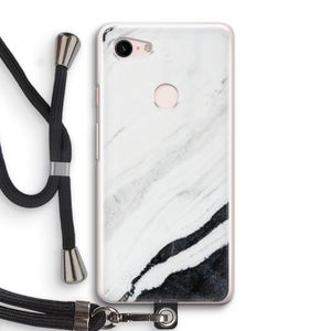 Elegante marmer: Pixel 3 Transparant Hoesje met koord