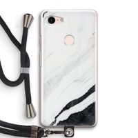 Elegante marmer: Pixel 3 Transparant Hoesje met koord