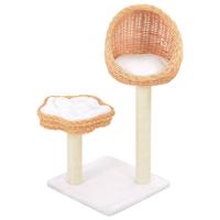 VidaXL Kattenkrabpaal met sisal krabpaal natuurlijk wilgenhout