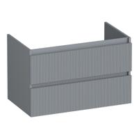 Brauer Joy Wavy - Onderkast - 80 cm - met 2 Softclose Lades Greeploos en 1 Sifon Uitsparing - Mat Grijs