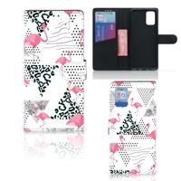 Samsung Galaxy A02s | M02s | Telefoonhoesje | Met pasjeshouder | Flamingo Triangle