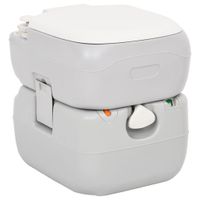 Campingtoilet draagbaar 22+12 L HDPE grijs en wit