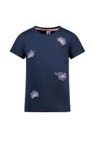 B.Nosy Meisjes t-shirt - Vivianne - Navy blauw - thumbnail