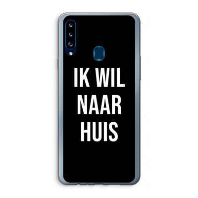 Ik wil naar huis - Zwart: Samsung Galaxy A20s Transparant Hoesje