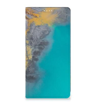 Motorola Moto G73 | Standcase | Marble Blue Gold Motorola Moto G73 | Standcase | Marble Blue Gold