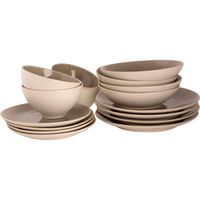 Palmer Serviesset Aurora Stoneware 4-persoons 16-delig Offwhite Grijs - thumbnail