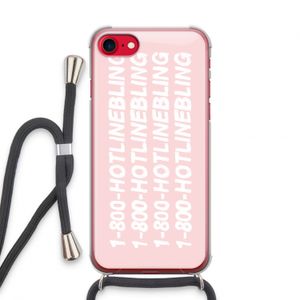 Hotline bling pink: iPhone SE 2020 Transparant Hoesje met koord
