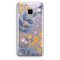 Flowers with blue leaves: Samsung Galaxy S9 Transparant Hoesje
