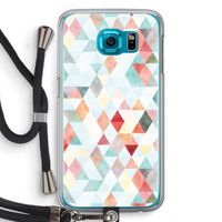 Gekleurde driehoekjes pastel: Samsung Galaxy S6 Transparant Hoesje met koord