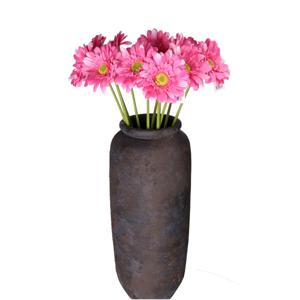 Kunstbloemen boeket Gerbera - 8x - 72 cm - fuchsia - Real Touch - kunst zijdebloemen