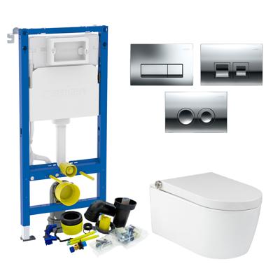 Geberit up100 Toiletset RapoWash Bold By Geberit | Met Bidetspoeler | Delta Drukplaat
