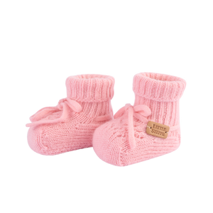 Wollen babyslofjes "Zuzu" (0-6 maanden) Pink