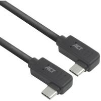 ACT USB 3.0 10Gbps 60W Type-C haaks links/rechts naar USB-kabel USB 3.2 Gen 2 (3.1 Gen 2) 2 m USB C