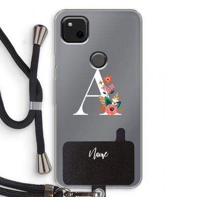 Pink Bouquet: Pixel 4a Transparant Hoesje met koord