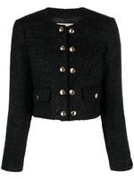 Michael Michael Kors veste crop en tweed à rayures - Noir