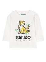 Kenzo Kids t-shirt en coton à logo imprimé - Blanc