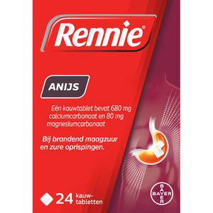 Rennie Anijs kauwtabletten bij brandend maagzuur