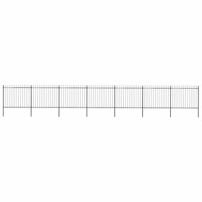 Tuinhek met speerpunt staal 1248x150 cm zwart