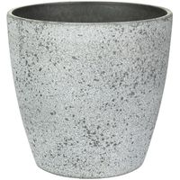 Ter Steege Bloempot/plantenpot - buiten - betongrijs - D13/H12 cm - kunststof/steenmix - Plantenpotten