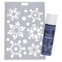 Kerst raamsjabloon sneeuwvlokken - vel 21 x 30 cm - incl. sneeuwspray 150 ml