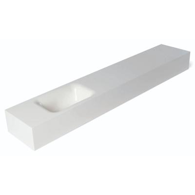 Fontein Luca Sanitair Lea 120x22x12 cm Mineral Stone Links Zonder Kraangat Glans Wit Luca Sanitair