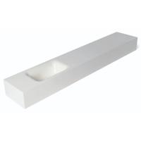 Fontein Luca Sanitair Lea 120x22x12 cm Mineral Stone Links Zonder Kraangat Glans Wit Luca Sanitair