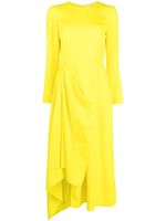 Alexander McQueen robe mi-longue à design drapé - Jaune - thumbnail