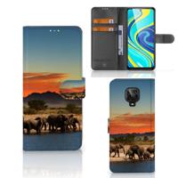 Xiaomi Redmi Note 9 Pro | Note 9S | Telefoonhoesje | Met pasjeshouder | Olifanten