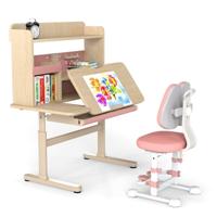 Kinderbureau Met Kinderstoel Schoolbureau Ergonomische Kinder Bureaustoel Roze