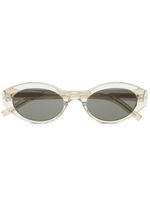 Saint Laurent Eyewear lunettes de soleil transparente à monture ovale - Gris