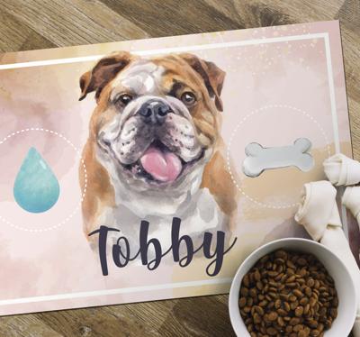 Bulldog water en voer vinyl tapijt Bulldog water en voer vinyl tapijt