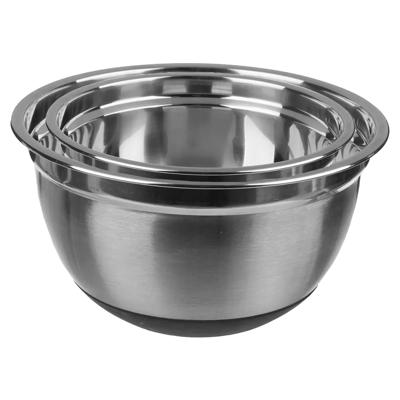 Secret de Gourmet beslagkommen set - 2x stuks - mengkommen - RVS - 1 en 2,5 Liter - Met antislip