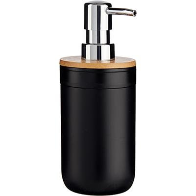 Berilo Zeeppompje/dispenser - kunststof - zwart - 350 ml - navulbaar - keuken/toilet/badkamer